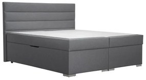 Čalúnená posteľ s úložným priestorom a matracami s topperom NEW BOLERO 180x200 cm sivá