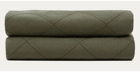 Zelený bavlnený prešívaný pléd 240x260 cm Serla – Kave Home