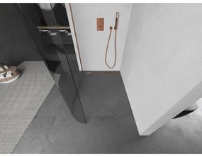 Mexen Kioto L, sprchová zástena Walk-In 90 x 200 cm, 8mm číre sklo, medený matný profil, 800-090-103-65-06