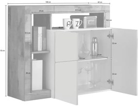 Komoda LENOR biela/antracit