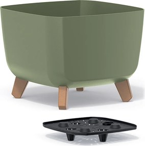 Plastový kvetináč na nožičkách DGQL300 29 cm - zelená
