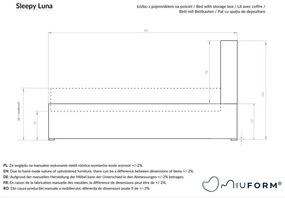 Béžová čalúnená jednolôžková posteľ s roštom 90x200 cm Sleepy Luna – Miuform