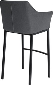 Barová stolička Damaso B - filc, čierny 4-nohý rám - Sivá