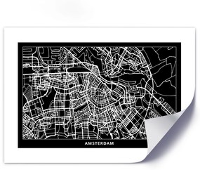 Gario Plagát Plán mesta Amsterdam Farba rámu: Bez rámu, Veľkosť: 100 x 70 cm