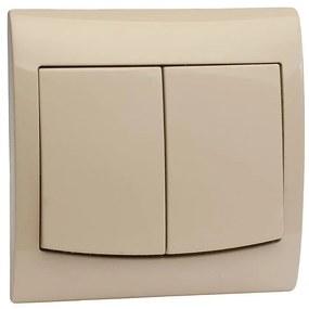 Vypínač dvojitý béžový V LP-2V