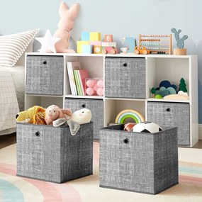 Úložný box Grey, sada 6ks, 30x30x30 cm, sivá