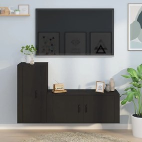 2-dielna súprava TV skriniek čierna kompozitné drevo 3188487