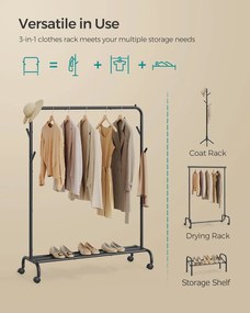 oblečenie stojan 50 kg maximálna nosnosť čiernej farby