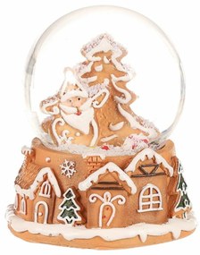 Vianočné snežítko Perníkový Santa Claus, polyresin, 9 cm
