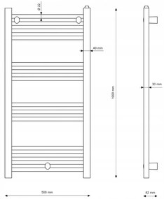 Gamma Puerto, vykurovacie teleso 500x1000 mm, 440 W, zlatá lesklá, GMA-GRZE-GD-50100