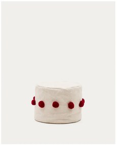 Červený/béžový taburet Manua – Kave Home