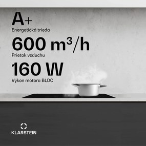 Klarstein AirJet 72 Down Air System, indukčný sporák + DownAir-digestor, 10 000 W, 600 m³/h, Boost