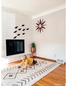 Krémový prateľný ručne tkaný bavlnený koberec 170x120 cm Bereber Rhombs – Lorena Canals