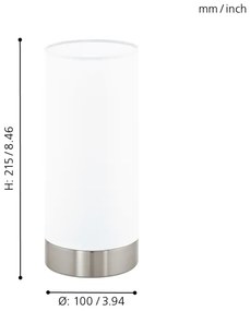 Eglo 95775 - Stolná lampa DAMASCO 1 1xE27/60W/230V