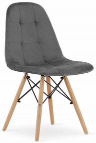 AKCIA Sivá zamatová jedálenská stolička DUMO II. akosť