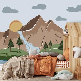 Fototapeta - Ilustrácie horskej krajiny (147x102 cm)