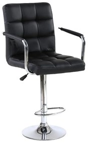 LuxuryForm Barová stolička VERONA na striebornom tanieri - čierna