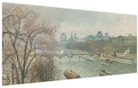 Obraz - Camille Pissarro, The Louvre, Afternoon, Rainy Weather, reprodukcia (120x50 cm)