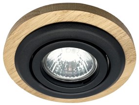 Podhľadové svietidlo TOBBY 1xGU10/20W/230V pr. 11,5 cm dub/čierna