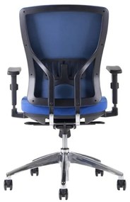 Kancelárska ergonomická stolička HALIA — látka, čierna / modrá
