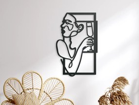 drevko Abstraktný obraz Pitie vína Rozmer obrazu: 44,5 x 28,5 cm, Farba dekorácie: Čierna