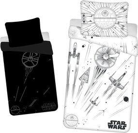 Jerry Fabrics Bavlnené obliečky so svietiacim efektom 140x200 + 70x90 cm - Star Wars "Death Star"