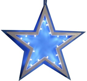Nexos 33494 Vianočná závesná hviezda - 25,5 cm, 20 LED, studeno biela