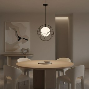 Závesná lampa LA BELLE V čierna/biela