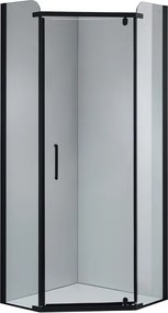 BPS-koupelny Päťuholníkový sprchový kút KZ91B BL 90x90 čierna/transparent - bez vaničky