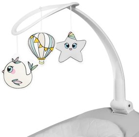 Lionelo - Detská hojdačka s melódiou BELLA Grey Concrete + diaľkové ovládanie