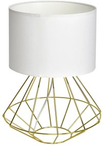 Stolná lampa Lupo, 1x biele textilné tienidlo, g