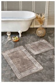 Hnedé zamatové kúpeľňové predložky v súprave 2 ks 60x100 cm – Mila Home