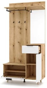 Predsieňová stena so zrkadlom SVEN hnedá/biela