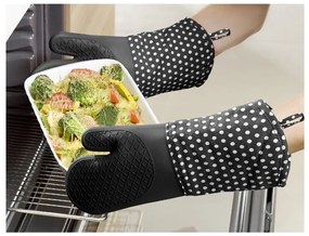 Sada 2 čiernych silikónových chňapiek Wenko Oven