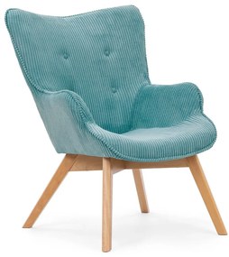 Tyrkysové menčestrové kreslo Niko – Ropez