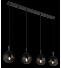 Globo 15885-4H - Luster na lanku DALTON 4xE27/10W/230V čierna