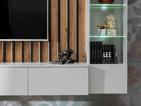 Obývacia stena Vertic (dub artisan + perla gray) (s LED osvetlením). Vlastná spoľahlivá doprava až k Vám domov. 1097586