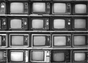 Sklenený obraz - Retro televízie (70x50 cm)
