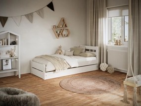 Detská posteľ EMILEK so šuplíkom - 180x90 cm - biela