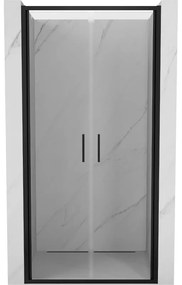 Mexen Exo, dvojkrídlové sprchové dvere 100x200 cm, 6mm číre sklo, čierny profil, 814-100-000-70-00