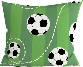 Polybavlnená obliečka na vankúš FOOTBALL TIME POLY 45x45 cm, zelená