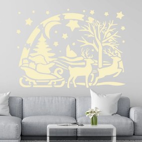 Veselá Stena Samolepka Santa Claus Farba: béžová, Veľkosť: 100 x 72 cm
