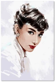 Gario Obraz na plátne Audrey Hepburn v bielom - Dmitry Belov Rozmery: 70 x 100 cm