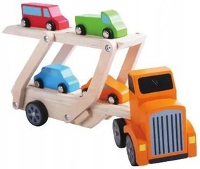 MULTISTORE Drevené nákladné auto + 4 autá Ecotoys