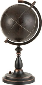 Hnedý kovový glóbus Engra - Ø 32 * 66 cm