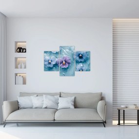 Obraz - Fialky vo vode (90x60 cm)
