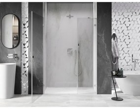 Mexen Lunar-B, ľavé otočné sprchové dvere 140 cm, číre sklo, chrómový profil, 832S-140-050-01-00-L