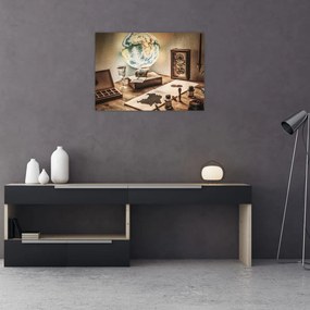 Sklenený obraz - cestovateľský stôl (70x50 cm)