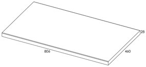Elita ElitStone, pultová doska 80x46x2,8 cm MDF HG PCV, biela lesklá, ELT-166892