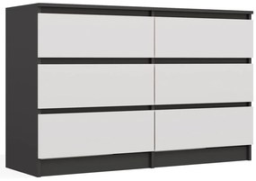 Komoda Musecalo 6 120 (antracit + biela). Akcia -21%. Vlastná spoľahlivá doprava až k Vám domov. 1132807